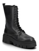 Biamia Lace Up Boot Smooth Leather Bianco Black