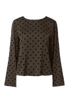 Pcjytta Ls Satin Top Wvn D2D Pieces Brown