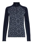W Lifa Merino Midw Gra 1/2 Zip Helly Hansen Navy
