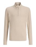 Jprblubarkley Knit Half Zip Jnr Jack & J S Beige