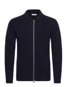 Lambswool L/S Cardigan With 2-Way Z Lindbergh Navy