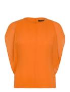 Eden Georgette Flutter Slv Top French Connection Orange