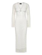 Talika Floral Mesh Maxi Dress Bardot White