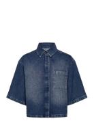 Dante6-Daisy Rhinest Denim Shirt Dante6 Blue