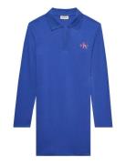 Ls Monologo Rib Polo Mini Dress Calvin Klein Jeans Blue