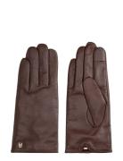 Th Elevated Chic Leather Gloves Tommy Hilfiger Brown
