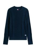Tjm Slm Badge Cable Knit Sweater Tommy Jeans Navy