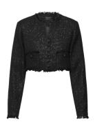 Karoline Boucle Cropped Jacket Bardot Black