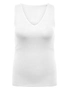 Cartime Life 2-Way V-Neck Tank Top Jrs ONLY Carmakoma White