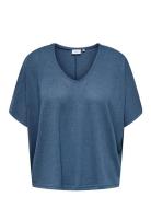 Cartammi 3/4 V-Neck Batwing Blouse Jrs ONLY Carmakoma Blue