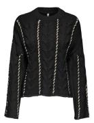 Cartessa Cabel Stitch Ls O-Neck Knt ONLY Carmakoma Black