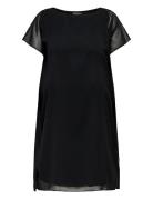 Carcoko Ss O-Neck Abk Dress Wvn ONLY Carmakoma Black