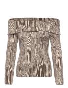 Cirella Knitted Off Shoulder Top Malina Brown