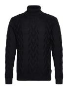 Cable Roll-Neck Knit Lindbergh Navy