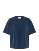 Hellemw Emb Boxy Tee My Essential Wardrobe Blue
