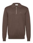 Ecovero L/S Zip Polo Lindbergh Brown