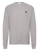 Ls Waffle Badge Crewnk Tee Calvin Klein Jeans Grey