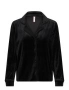 Jacket Ls Velours Piping Hunkemöller Black
