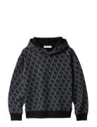 Ck Logo Aop Hoodie Calvin Klein Black