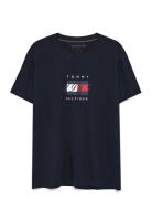 Linear Flag Graphic Tee Tommy Hilfiger Navy