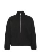 Polar Fleece Rib Mock Neck Qtr Z Calvin Klein Black