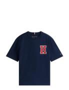Varsity Front Back Print Tee Ss Tommy Hilfiger Navy