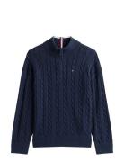 Cotton Cable Half Zip Sweater Tommy Hilfiger Navy