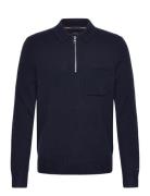 Lambswool Zip Polo Tommy Hilfiger Navy