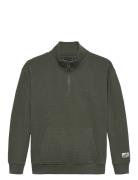Texture Half Zip Sweatshirt Tommy Hilfiger Khaki