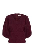 Slmaybel Blouse 3/4 Soaked In Luxury Burgundy
