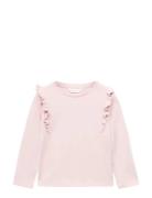 Frills Cotton T-Shirt Mango Pink