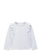 Frills Cotton T-Shirt Mango Blue