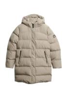 Hooded Sports Puffer Mid Jkt Superdry Beige
