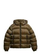 Hooded Luxe Sports Puffer Superdry Brown