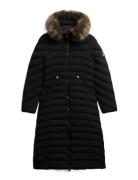 Fuji Faux Fur Hooded Longline Superdry Black