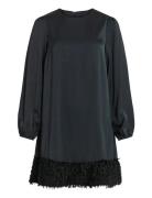 Viveer O-Neck L/S Short Dress/Dc/R Vila Black