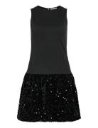 Vibelieve S/S Mix Sequins Dress/Pty/Ka Vila Black