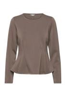 Objdorina L/S Re Sculpture Top E Wi 25 Object Brown