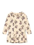 Dress L/S Gather Printed Petit Piao Cream