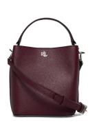 Crosshatch Leather-Reese Sm Bkt-Bub Lauren Ralph Lauren Burgundy