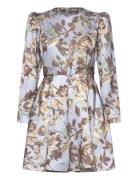 Tailored Satin Belt Dress By Ti Mo Blue