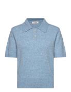 Rena Polo Knit Blouse A-View Blue