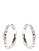 Edurne Crystal Hoop Earrings Silver-Plated Pilgrim Silver