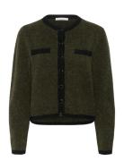 Gzalpha Ls Contrast Cardigan Gestuz Khaki