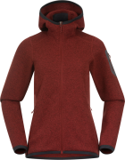 Bergans Women's Kamphaug Knitted Hoodie Chianti Red