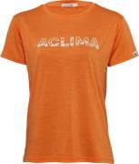 Aclima Women's LightWool 140 Classic Tee Logo Orange Tiger