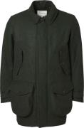 Chevalier Men's Burley Chevalite Wool Coat Dark Green Melange