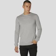 Clean Cut Copenhagen Merino Wool Crew Mand Light Grey Mel Sweaters Str...