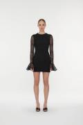 ROTATE Birger Christensen Shiny Mini Flounce Dress Kvinde Black Korte ...