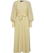 ROTATE Birger Christensen Medi Dress With Belt Kvinde Pastel Yellow Mi...